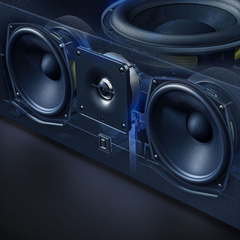 Advanced Three-Driver Array for spacious, full-bandwidth sound