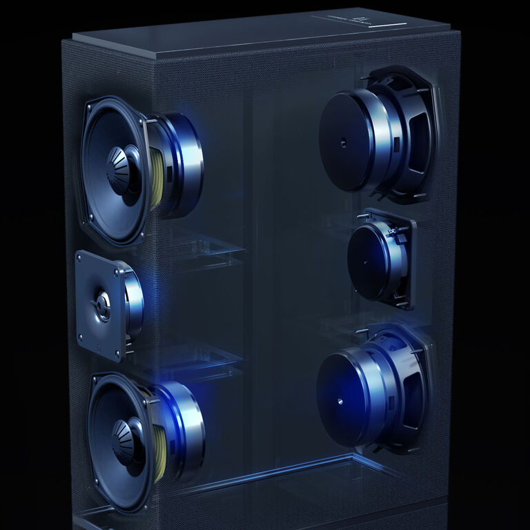 Fully Balanced, Adjustable Bipolar Array for a spacious, immersive soundstage