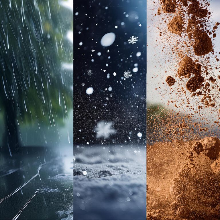 Rain, snow, and dirt