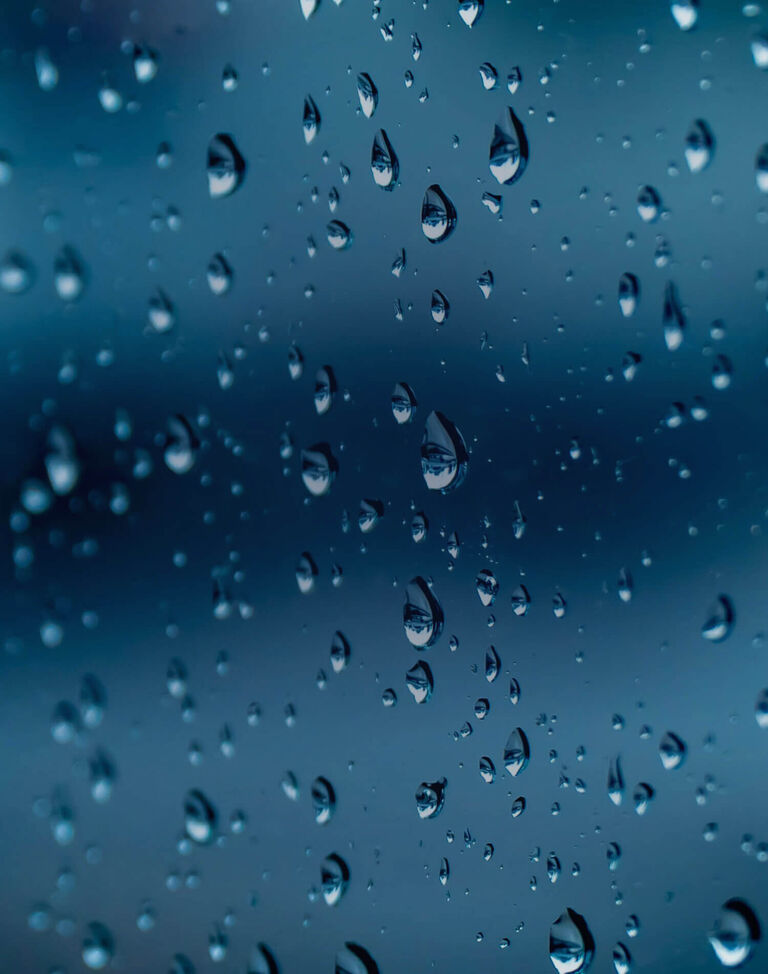 Water droplets on glass.